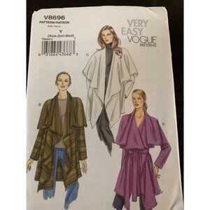 Vogue Misses Jacket Sewing Pattern V8696 Size Xsm S Med - Uncut